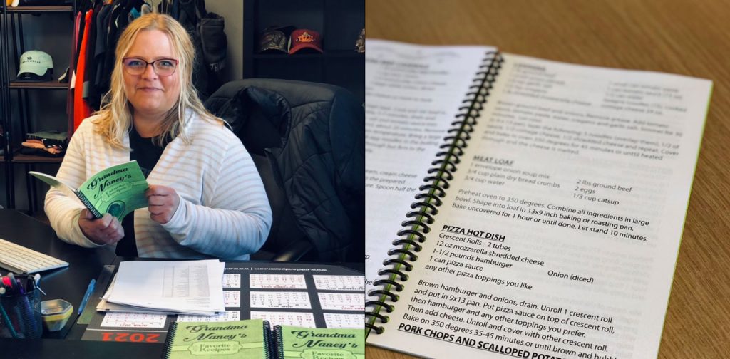 woman with cookbook